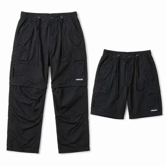 VISION STREET WEAR リップストップカーゴ ZIPOFF パンツ BLACK