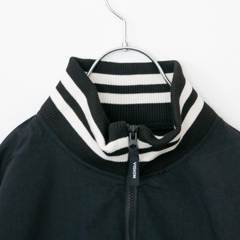 VISION STREET WEAR ＜ユニセックス＞ハーフZIPナイロンプルオーバー BLACK
