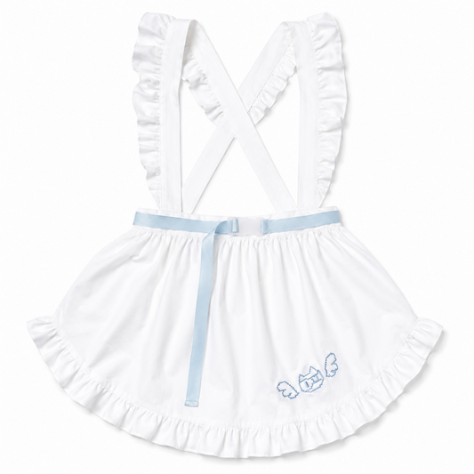 ACDC RAG ドットネコ フリル エプロン WHITE Pastel Blue
