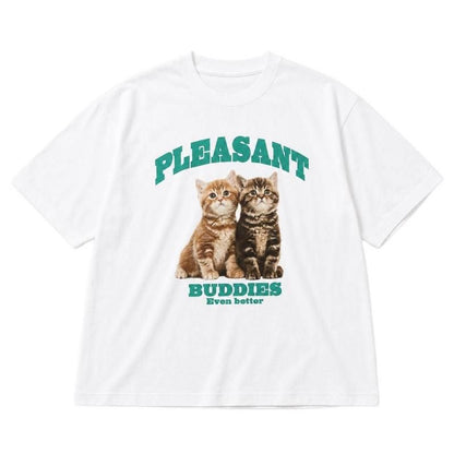 アニマルプリント Tシャツ CAT WHITE