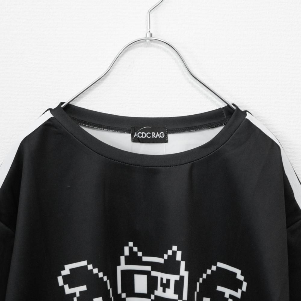 ACDC RAG ドットネコ 半袖Tシャツ BLACK/WHITE