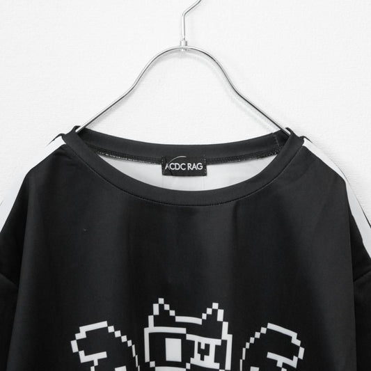ACDC RAG ドットネコ 半袖Tシャツ BLACK/WHITE