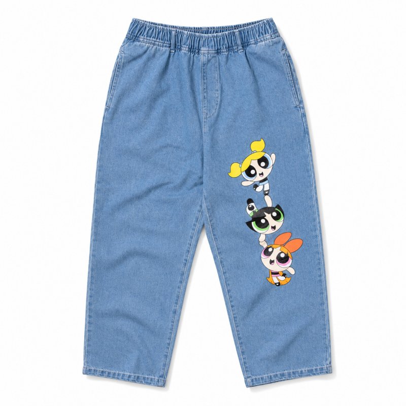 The Powerpuff Girls イージーデニムパンツ BLUE