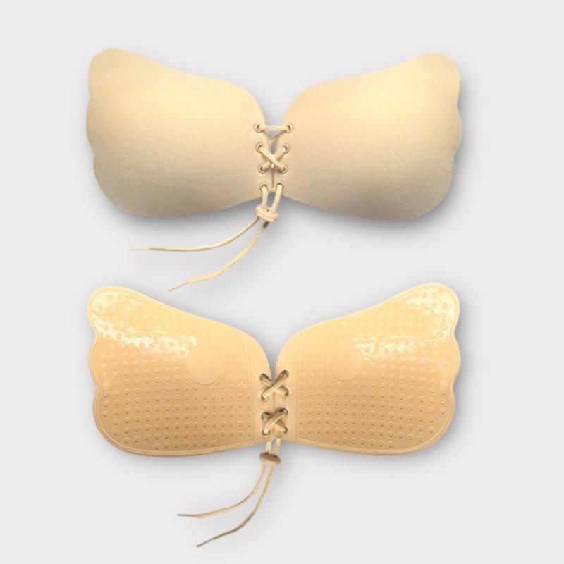 シームレス 編み上げ ブラ 貼り付けるタイプ シール ヌーブラ LIGHT YELLOW