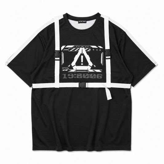 ACDC RAG ERROR CODE Tシャツ BLACK WHITE