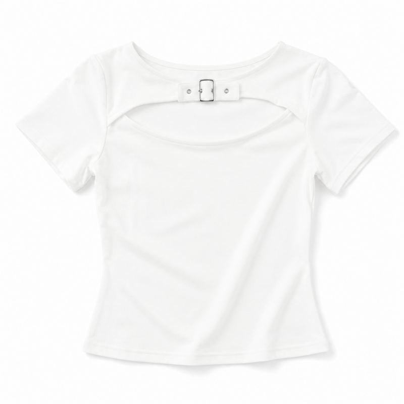 チョーカー風ベルト トップス WHITE