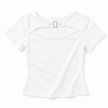 チョーカー風ベルト トップス WHITE