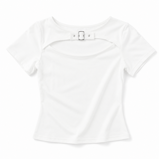 チョーカー風ベルト トップス WHITE