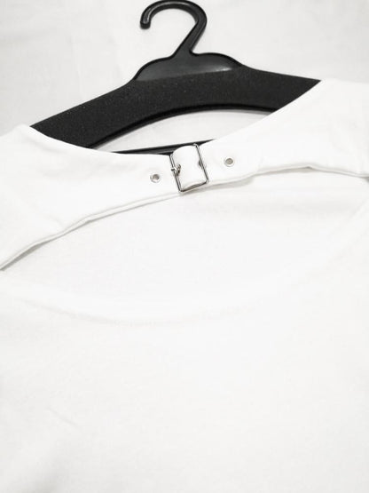 チョーカー風ベルト トップス WHITE