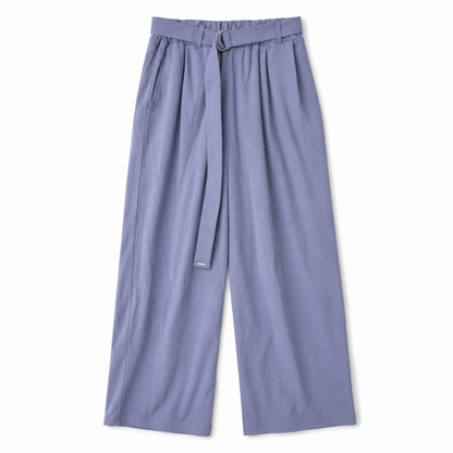 落ち感ベルト付きワイドシルエットパンツ MinoriTY GRAY PURPLE