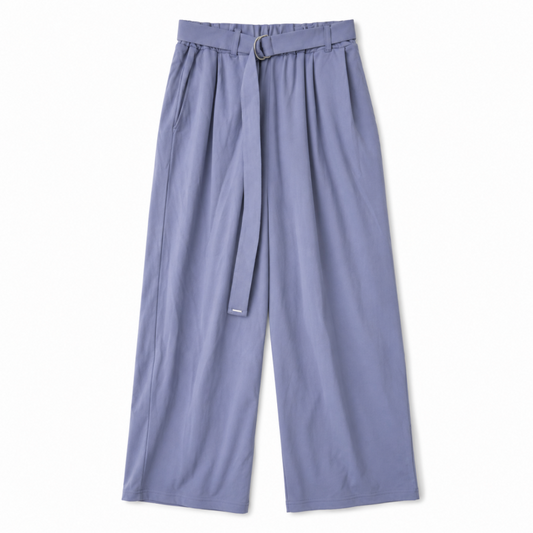 落ち感ベルト付きワイドシルエットパンツ MinoriTY GRAY PURPLE