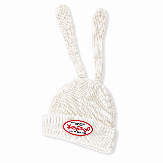 Play Boy Loves SEQUENZ バニー ビーニー うさ耳 ニット帽 WHITE