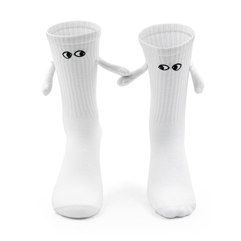 手繋ぎ マグネット カップルソックス WHITE