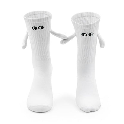 手繋ぎ マグネット カップルソックス WHITE