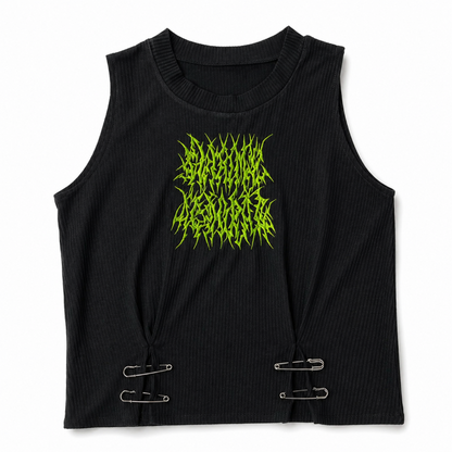ACDC RAG ビビット グルーミー ノースリーブトップ BLACK GREEN