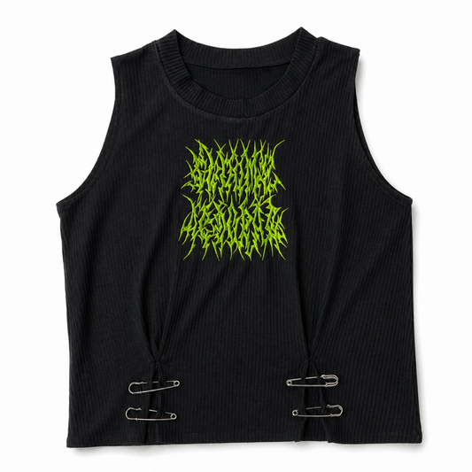 ACDC RAG ビビット グルーミー ノースリーブトップ BLACK GREEN