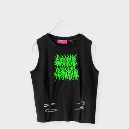ACDC RAG ビビット グルーミー ノースリーブトップ BLACK GREEN