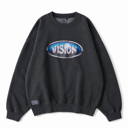 VISION STREET WEAR ピグメントメタルサークルトレーナー CHARCOAL
