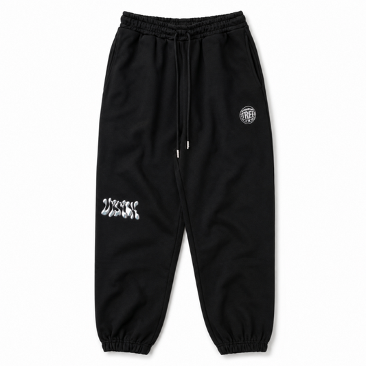 VISION STREET WEAR メタル発泡ロゴ スウェットパンツ BLACK