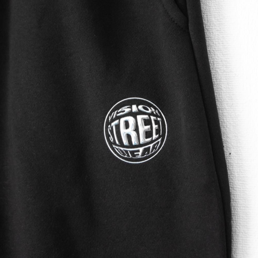 VISION STREET WEAR メタル発泡ロゴ スウェットパンツ BLACK
