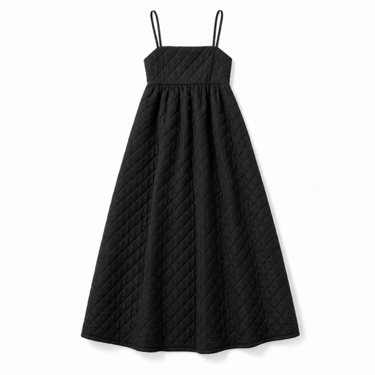 RUMOR ダイヤキルティング キャミワンピース BLACK