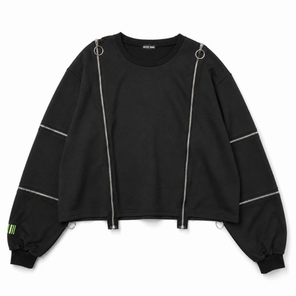 ACDC RAG 渦雷 CYBER PUNK ZIP スウェットトップ BLACK