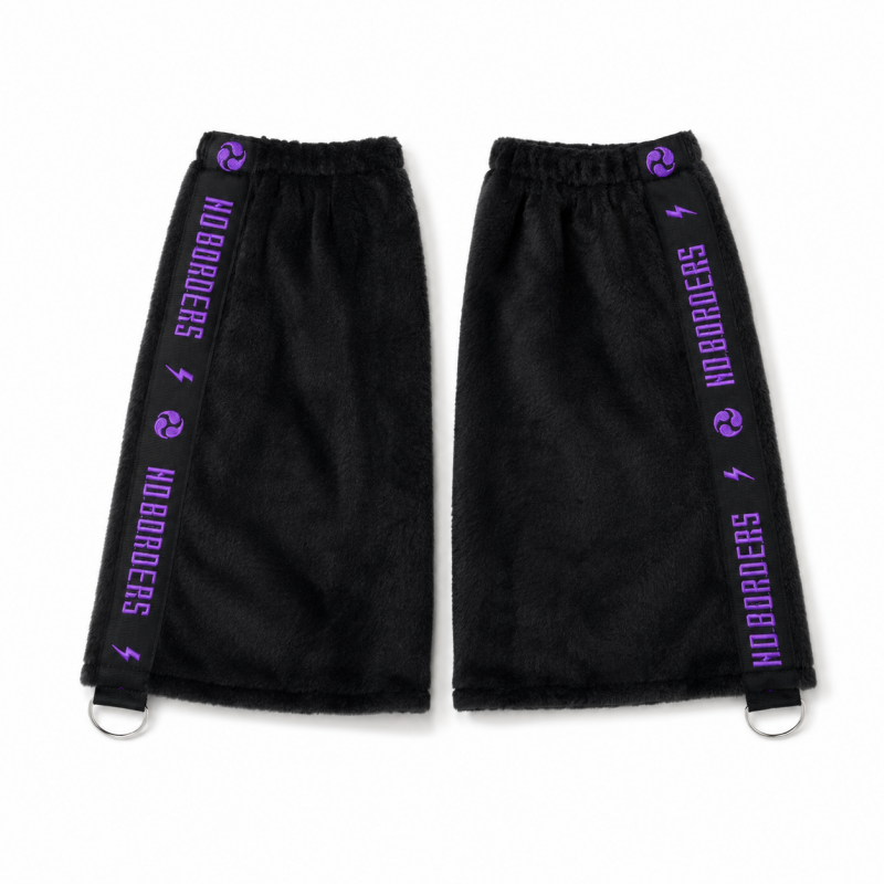 ACDC RAG 渦雷 CYBER PUNK モコモコレッグウォーマー BLACK PURPLE