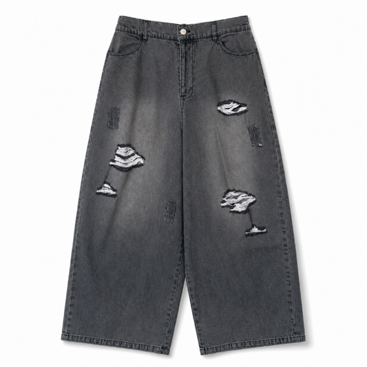 VISION STREET WEAR クラッシュ デニムパンツ LIGHT GRAY