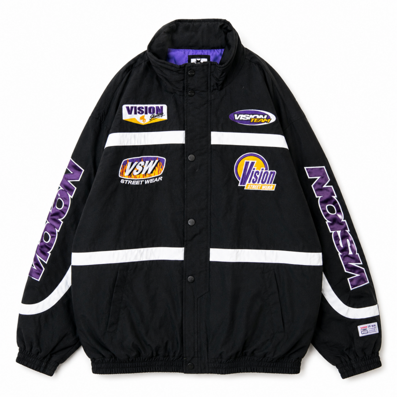 VISION STREET WEAR ナイロンモータージャケット BLACK
