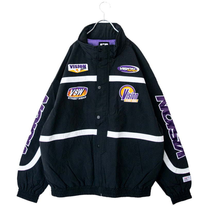 VISION STREET WEAR ナイロンモータージャケット BLACK