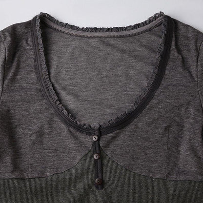 Y2K フィット 長袖 トップス GRAY