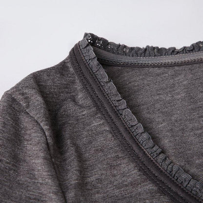 Y2K フィット 長袖 トップス GRAY