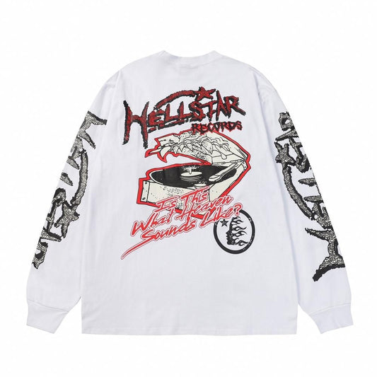 HELLSTAR プリント ロンT WHITE