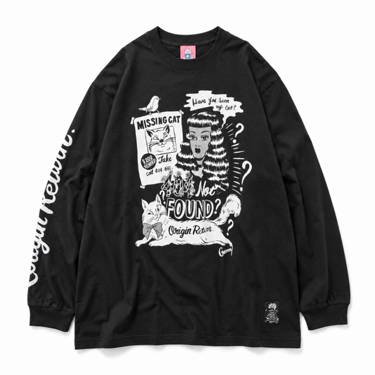404 NOT FOUND by Gummy ビッグシルエット 長袖Tシャツ ロンT CHARCOAL