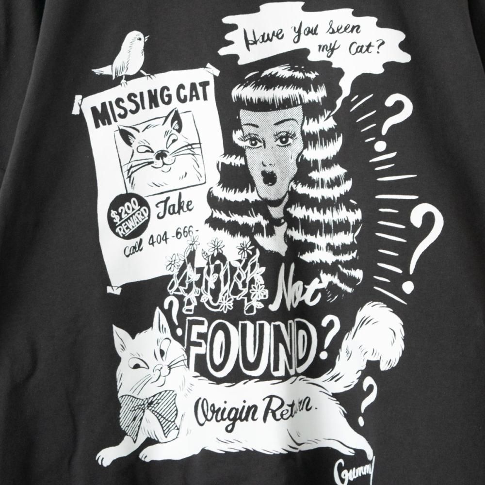404 NOT FOUND by Gummy ビッグシルエット 長袖Tシャツ ロンT CHARCOAL