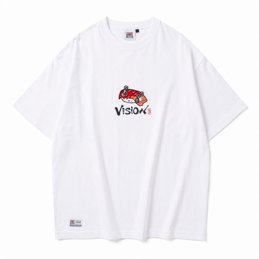 VISION STREET WEAR 寿司 スケートボード 半袖 Tシャツ WHITE Aまぐろ