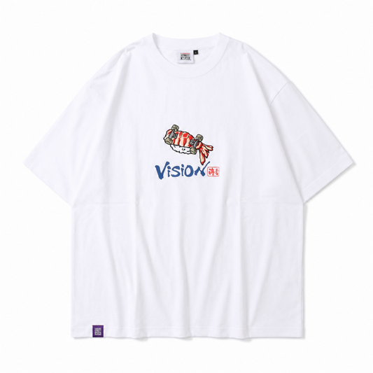 VISION STREET WEAR 寿司 スケートボード 半袖 Tシャツ WHITE Bエビ