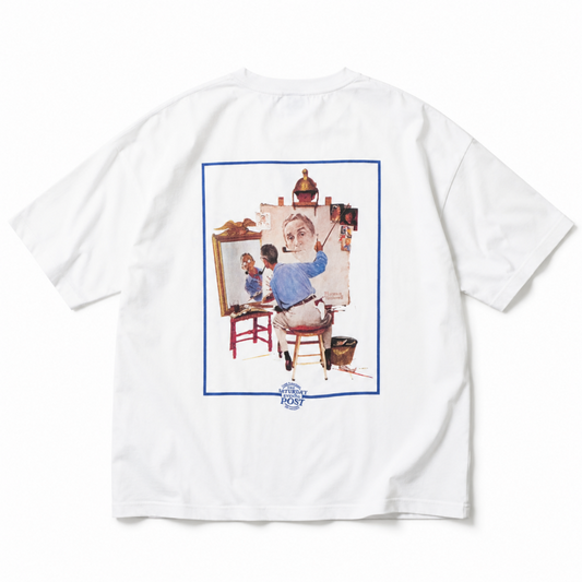 POST ノーマンロックウェル プリントTシャツ WHITE
