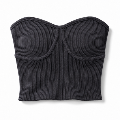 ニット ストレッチ ビスチェ CHARCOAL