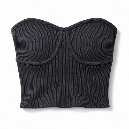 ニット ストレッチ ビスチェ CHARCOAL
