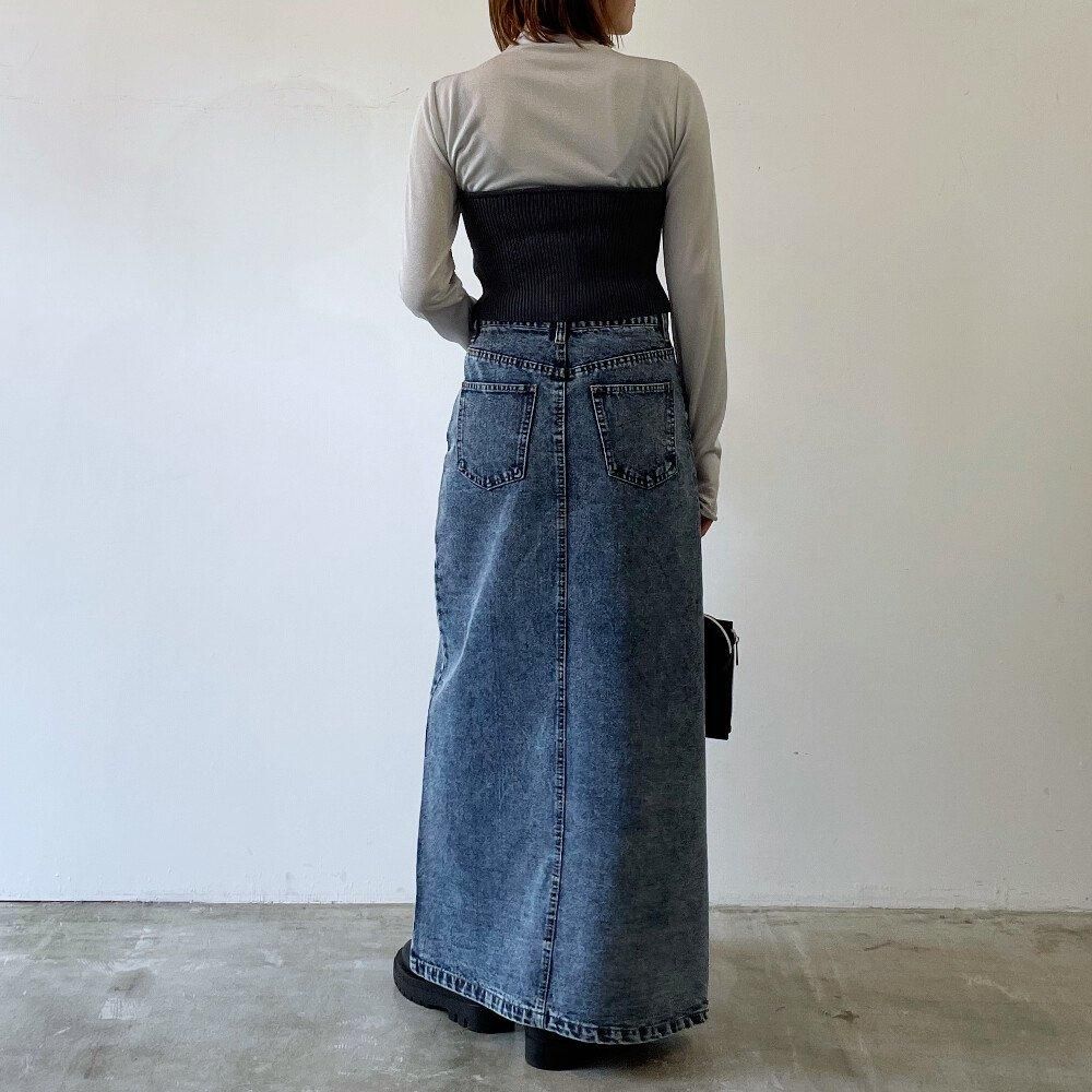 ニット ストレッチ ビスチェ CHARCOAL
