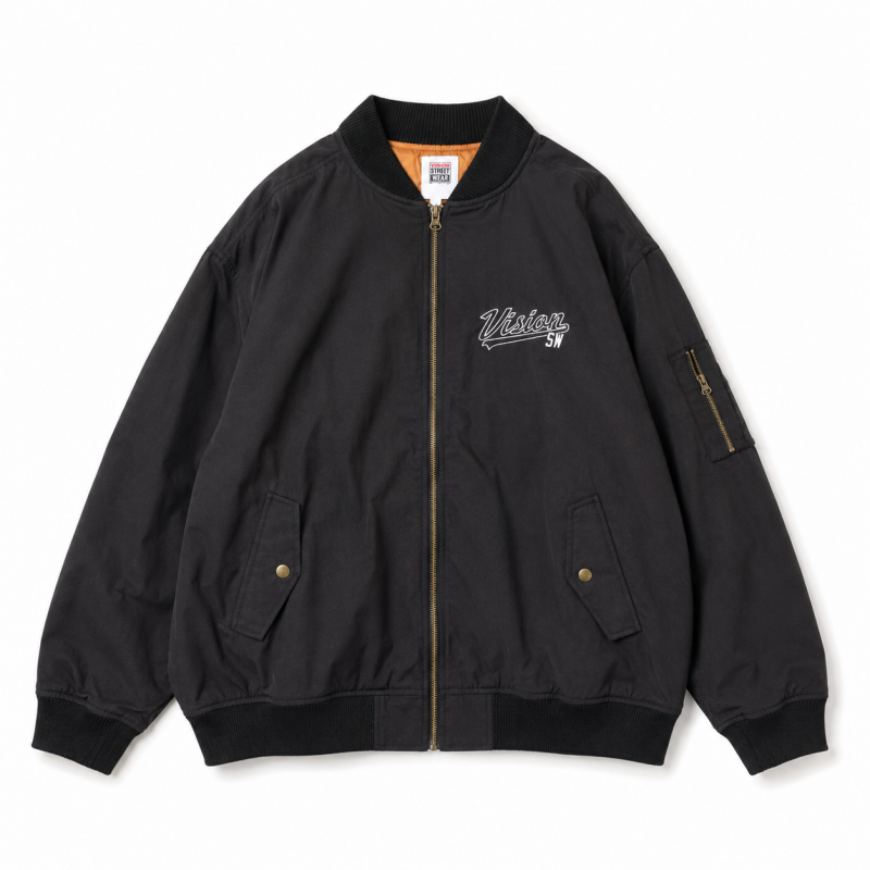 VISION STREET WEAR ワッペンビッグ MA-1 BLACK