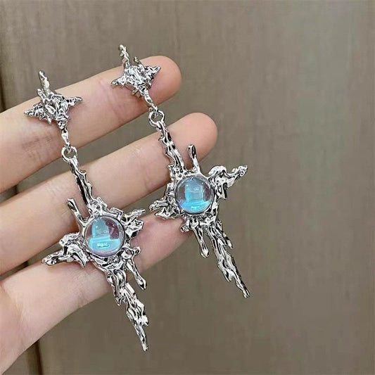CROSS カボション ピアス SILVER
