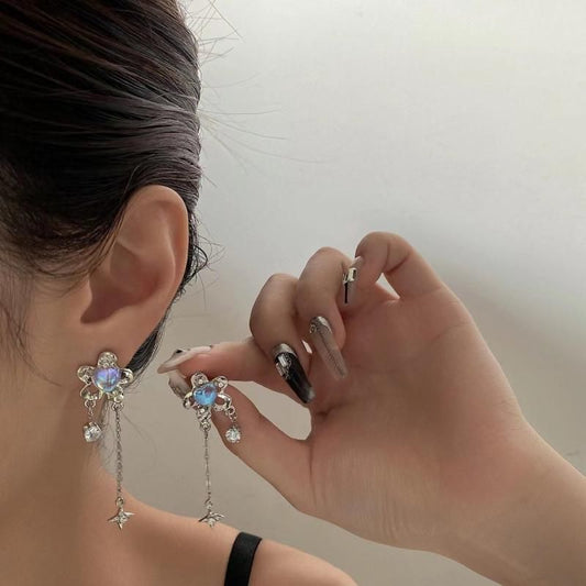 FLOWER カボション ピアス SILVER