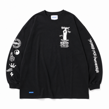 SEQUENZ O.G COLLAGE PUFF プリント ロンT BLACK