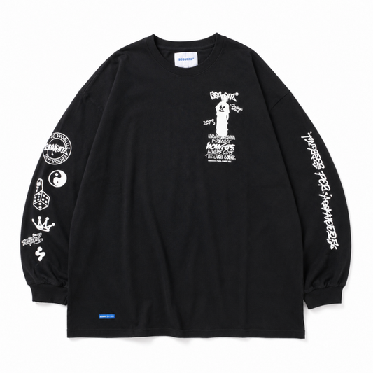 SEQUENZ O.G COLLAGE PUFF プリント ロンT BLACK