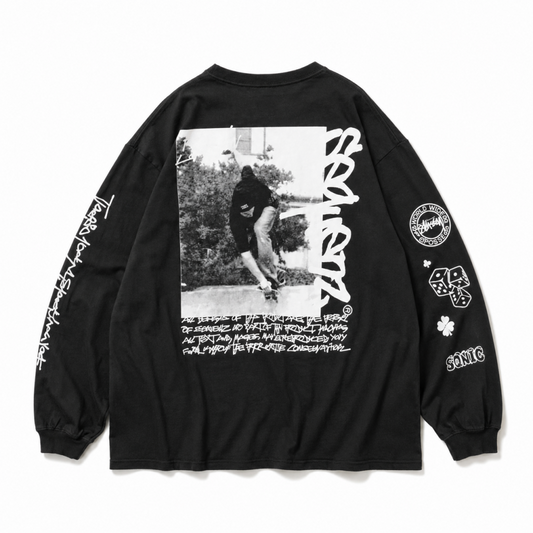 SEQUENZ O.G COLLAGE PUFF プリント ロンT BLACK