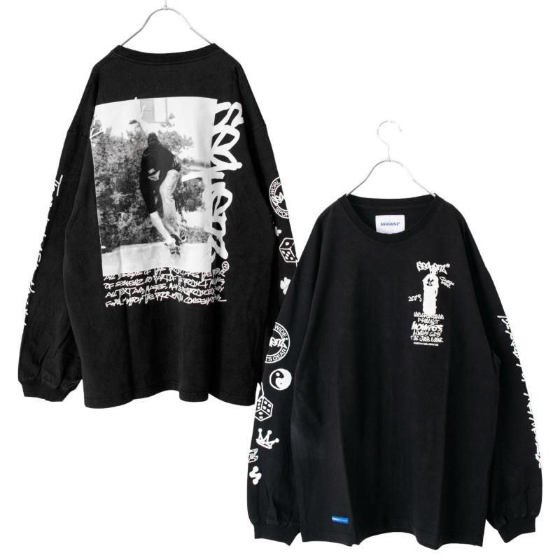 SEQUENZ O.G COLLAGE PUFF プリント ロンT BLACK