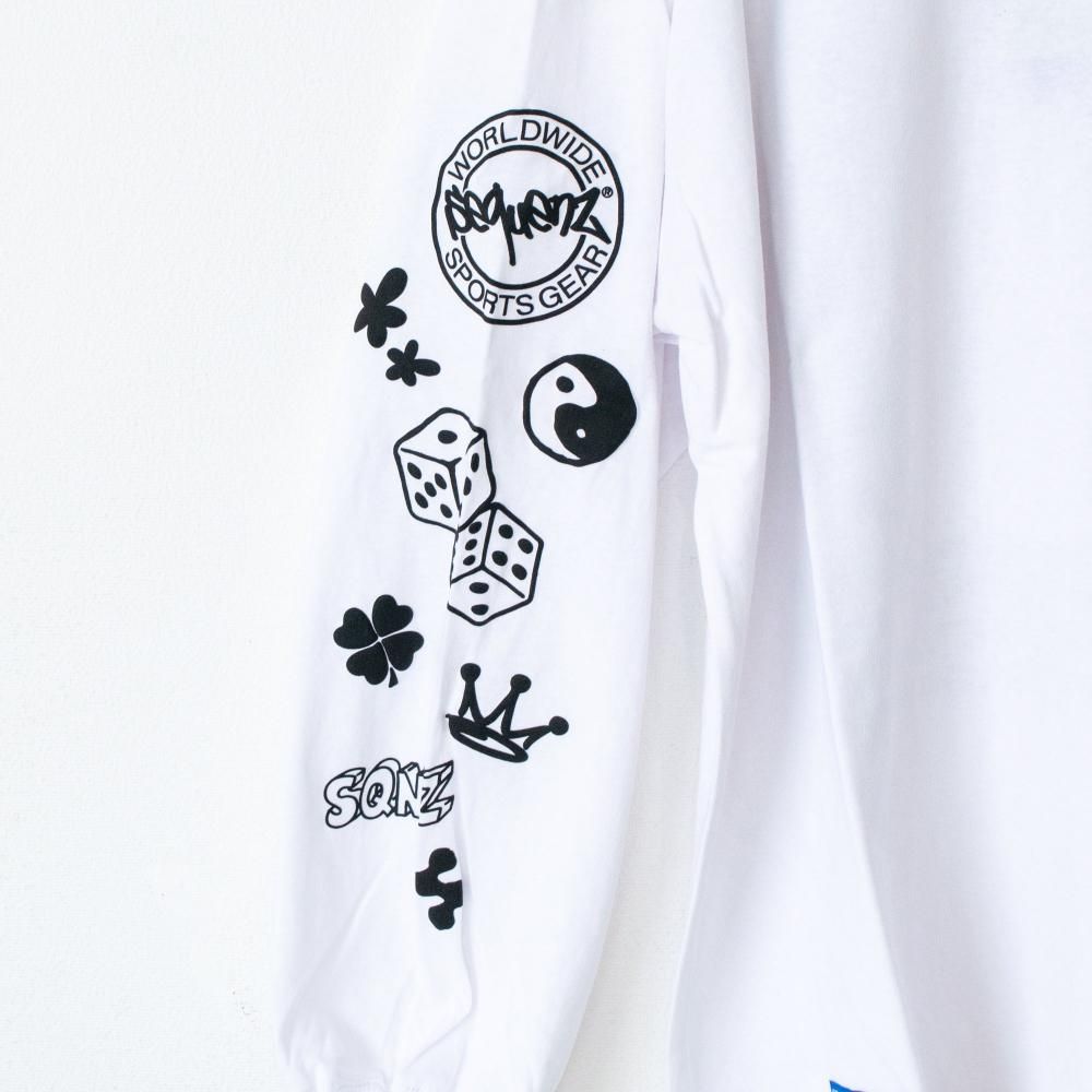 SEQUENZ O.G COLLAGE PUFF プリント ロンT WHITE