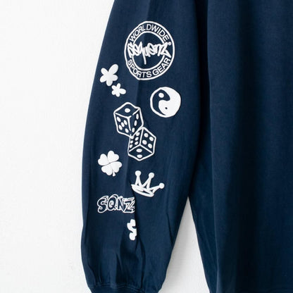 SEQUENZ O.G COLLAGE PUFF プリント ロンT NAVY